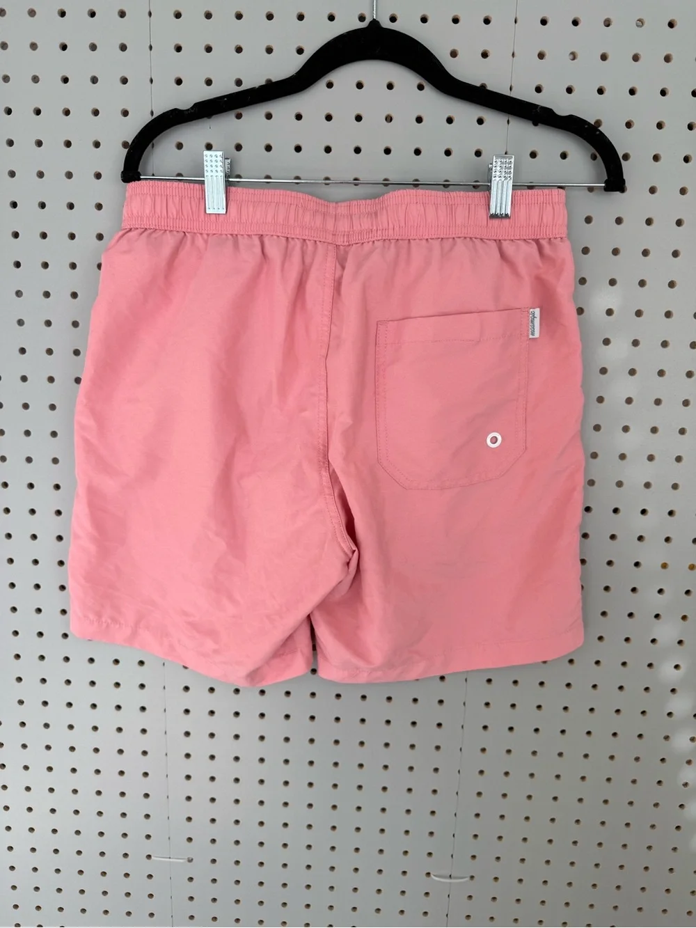 Maamgic  Men's Pink Swim Trunks with Light Blue Drawstring